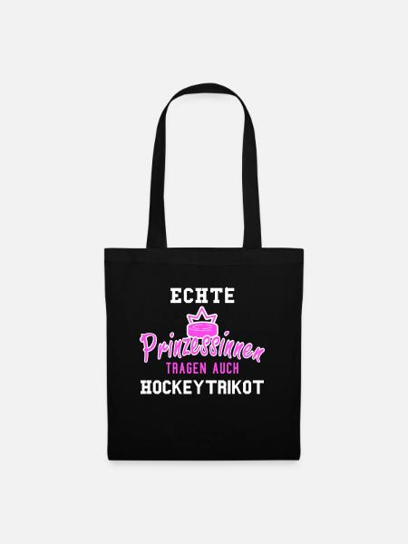 Eishockey Eis Hockey Inline Prinzessin - Stoffbeutel - Schwarz