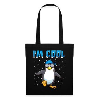 Cooler Pinguin Pinguine Lustiger Spruch Geschenk - Stoffbeutel - Schwarz - Vorne