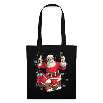 Funny Santa Claus taking a photo - Tote Bag - black - Front
