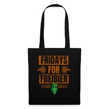 Fridays For Freibier T-Shirt - Stoffbeutel - Schwarz - Vorne