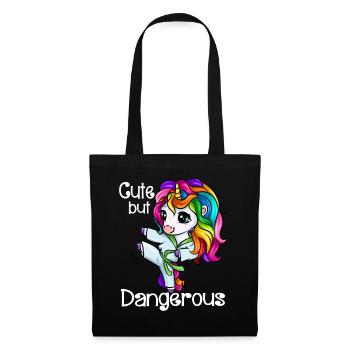 Jolie fille de licorne karaté self-défense - Sac en tissu - noir - Devant