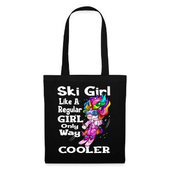 Unicorn skier skiing winter sport - Tote Bag - black - Front