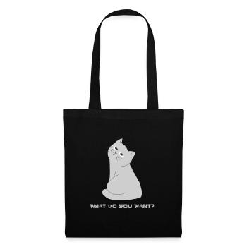 Chat sérieux drôle que voulez-vous Chat drôle - Sac en tissu - noir - Devant