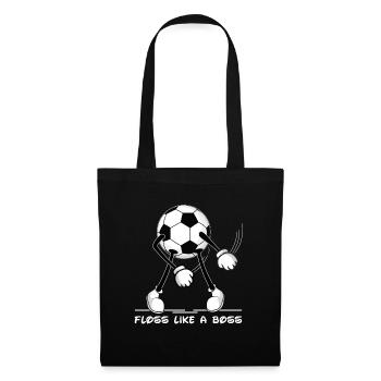 Zahnseiden Tanz Fußball Floss like a Boss - Stoffbeutel - Schwarz - Vorne