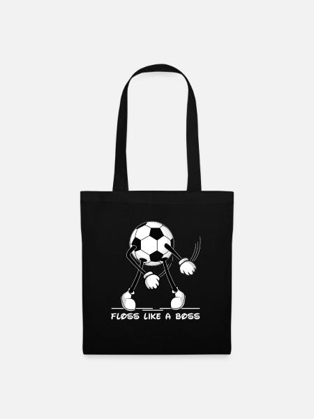 Zahnseiden Tanz Fußball Floss like a Boss - Stoffbeutel - Schwarz