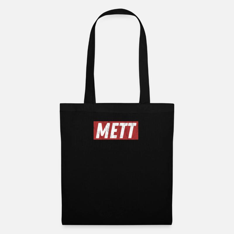 Mett - Liebhaber von Mettigel und Fleisch - Stoffbeutel - Schwarz