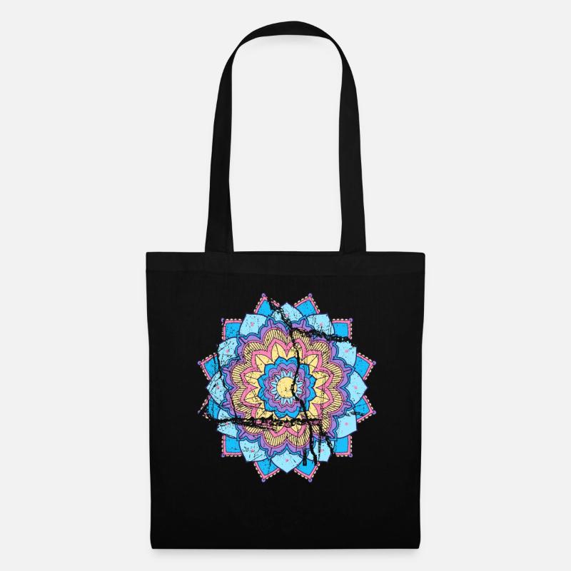 Mandala été début été - Sac en tissu - noir