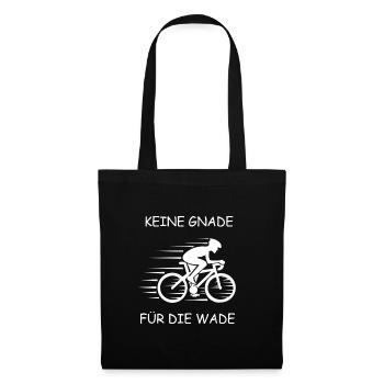 Keine gnade für die Wade lustiger Fahrrad Spruch - Stoffbeutel - Schwarz - Vorne