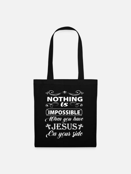 Jesus Christus Christ Christen christlich shirt - Stoffbeutel - Schwarz