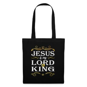 Jésus-Christ chrétien, il est mon seigneur et mon roi - Sac en tissu - noir - Devant