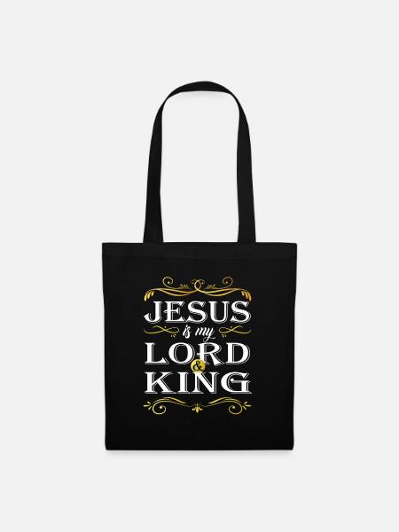 Jesus Christus Christen he is my lord and king - Stoffbeutel - Schwarz