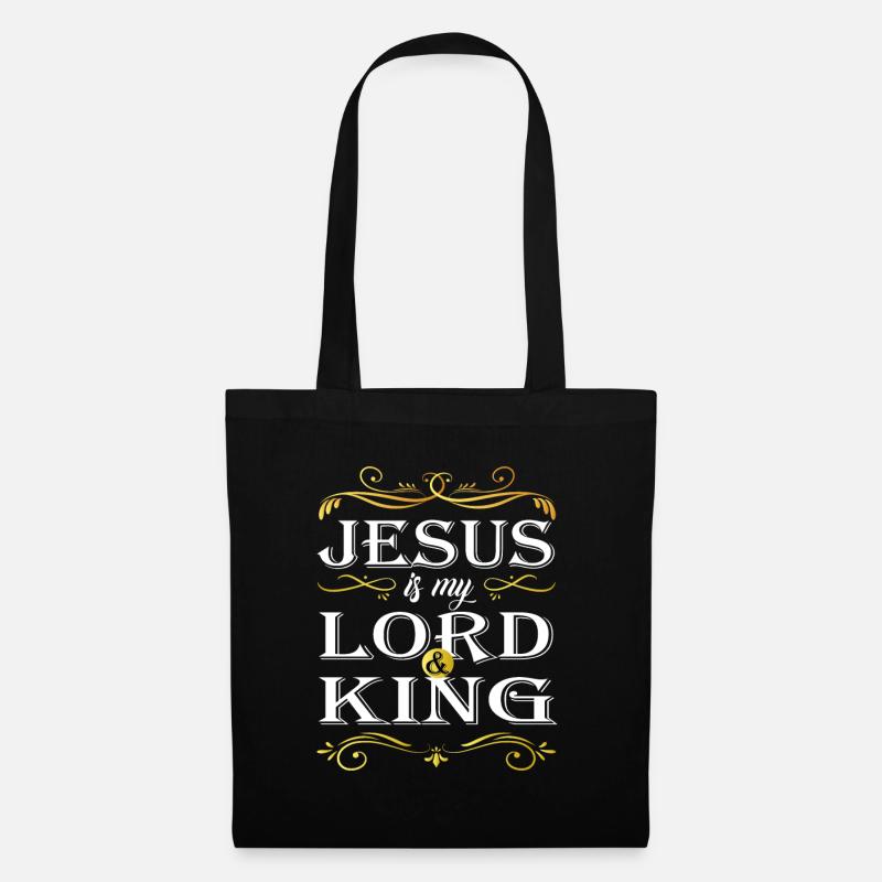 Jesus Christus Christen he is my lord and king - Stoffbeutel - Schwarz