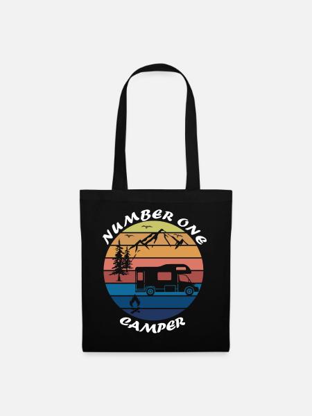 Camping Hobby Camping Motorhome Caravan Gift - Tote Bag - black