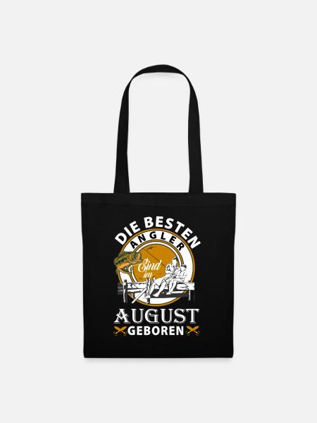 Angeln Angler Geburtstag August Lustiges Geschenk - Stoffbeutel - Schwarz