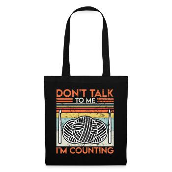Crochet Knitting Handmade Sewing Wool - Tote Bag - black - Front