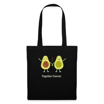 Avocado Paar Partner Schwangerschaft Liebe Shirt - Stoffbeutel - Schwarz - Vorne