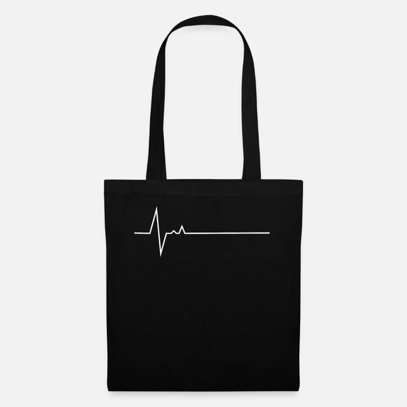 Ekg Herzschlag - Stoffbeutel - Schwarz