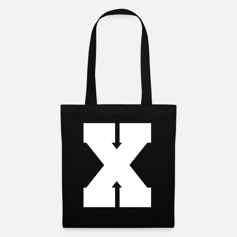 X Buchstabe - Stoffbeutel - Schwarz