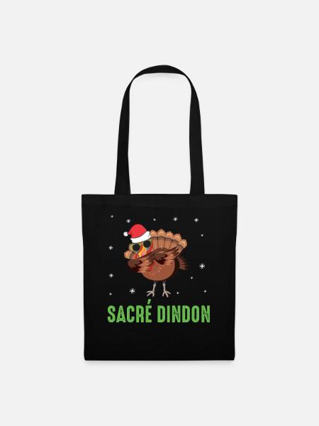 Sacré dindon dinde de noel dab chapeau et lunette - Sac en tissu - noir