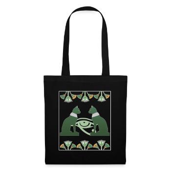 Déesse du chat Bastet et Horus Eye, Art Egypte - Sac en tissu - noir - Devant