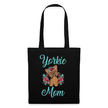 Yorkie Mom propriétaire Yorkshire Terrier caniche - Sac en tissu - noir - Devant