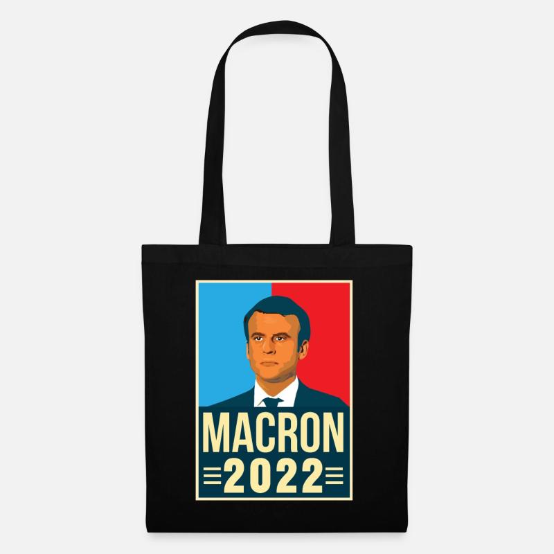 Emmanuel Macron Präsident der Republik 2022 - Stoffbeutel - Schwarz