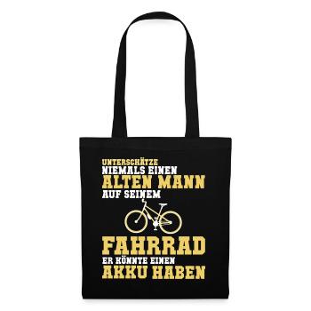 Lustige Fahrrad Sprüche - Stoffbeutel - Schwarz - Vorne