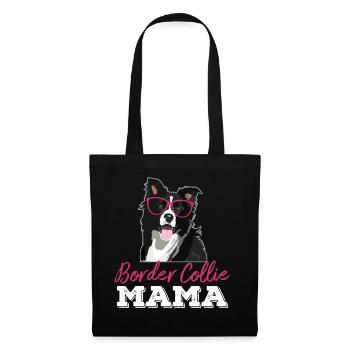 Border Collie Owner Mom Gift Glasses - Tote Bag - black - Front