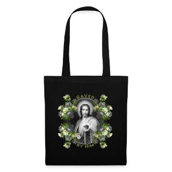 Jesus Christ with vintage roses - Tote Bag - black - Front