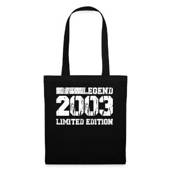 18. Geburtstag 2003 Volljährig - Stoffbeutel - Schwarz - Vorne