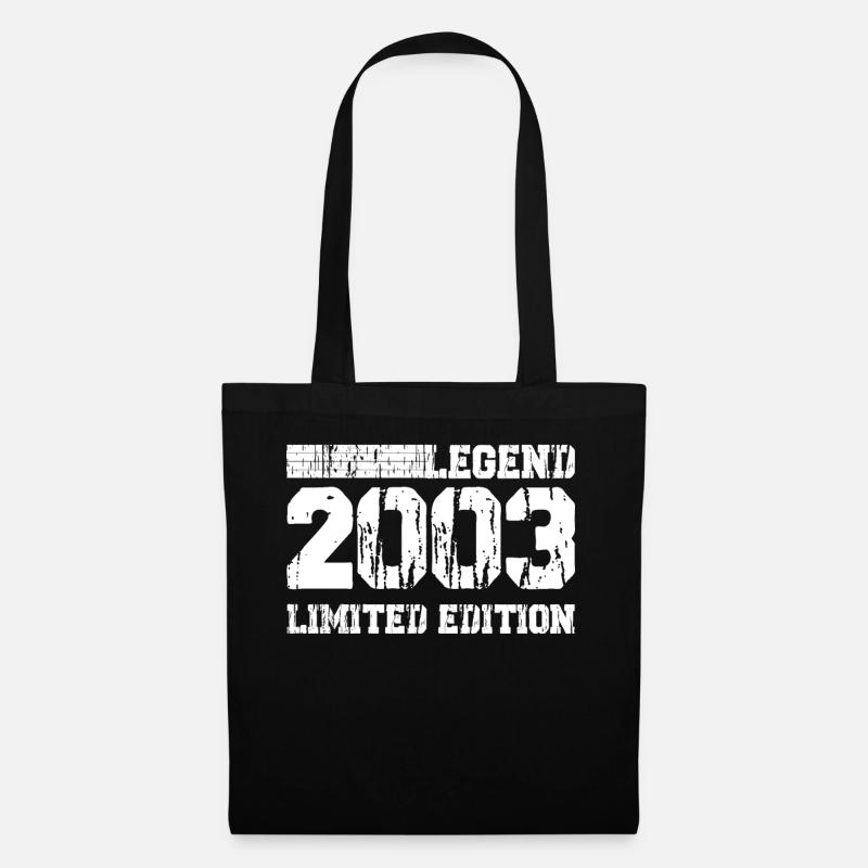 18. Geburtstag 2003 Volljährig - Stoffbeutel - Schwarz