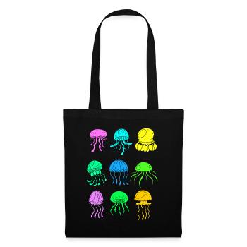 Méduses espèces méduses méduses - Sac en tissu - noir - Devant