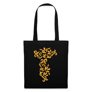 Abstrait Rose Jaune - Sac en tissu - noir - Devant
