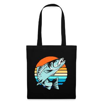 Pêche pêche - Sac en tissu - noir - Devant