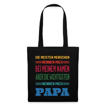 Papa Vatertag Männer Vatertag sprüche - Stoffbeutel - Schwarz - Vorne