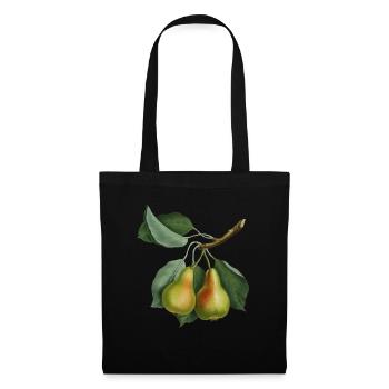 Poire vintage, Illustration botanique, Dessin - Sac en tissu - noir - Devant