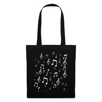 Musique Notes musicales - Sac en tissu - noir - Devant