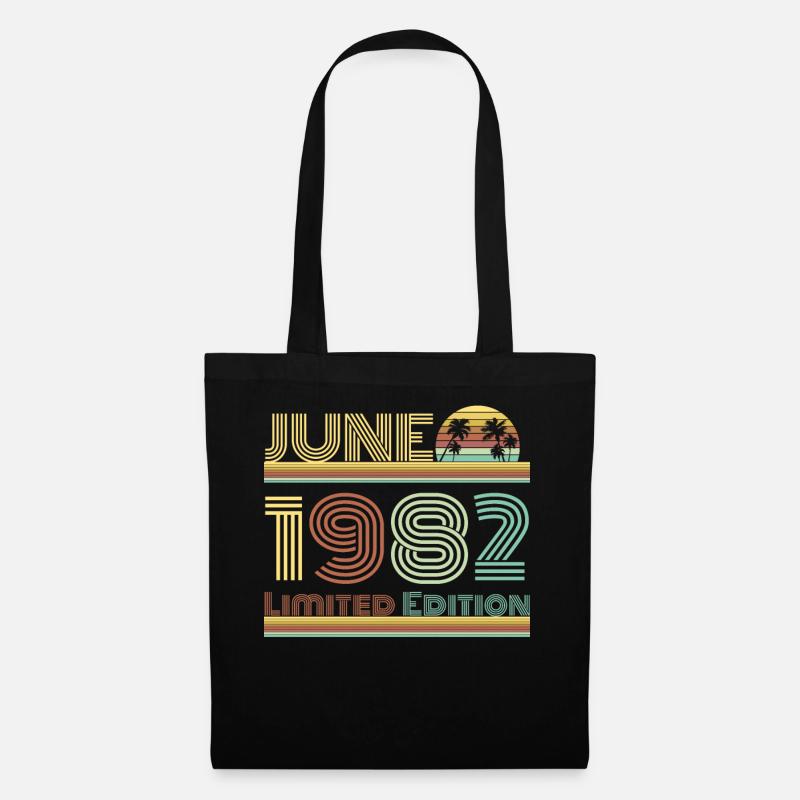 Vintage 1982 Geburtstag - Stoffbeutel - Schwarz