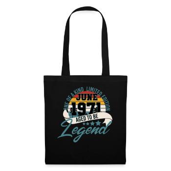 Juin 1971 Anniversaire Vintage 50 ans - Sac en tissu - noir - Devant