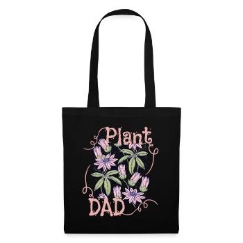 Plant-Dad, Plant-Daddy, Pflanzen, lustiger Spruch - Stoffbeutel - Schwarz - Vorne
