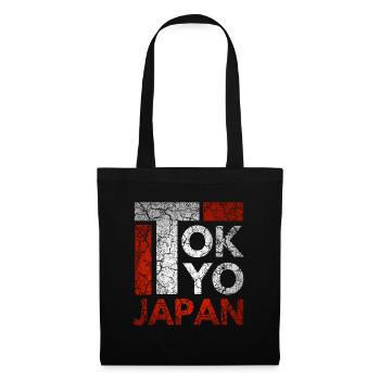 Japon, Tokyo City, Tokyo, Typographie - Sac en tissu - noir - Devant