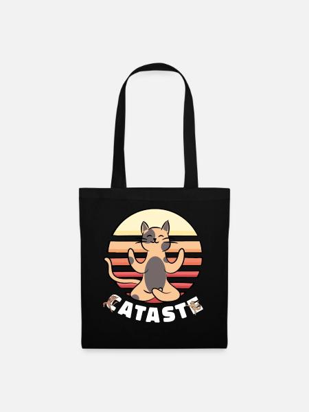 Namaste Lustige Katzen - Stoffbeutel - Schwarz