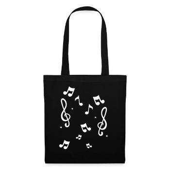 Musique Notes musicales - Sac en tissu - noir - Devant
