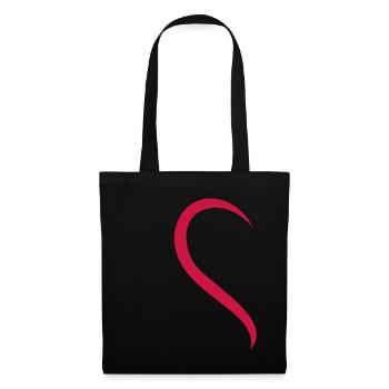 Amour - Coeur - Rouge - Sac en tissu - noir - Devant
