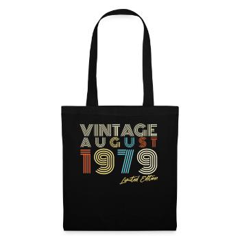 Vintage August 1979 Geschenkidee - Stoffbeutel - Schwarz - Vorne