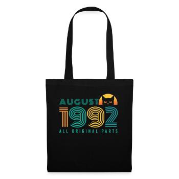 Né en Août 1992 Vintage cadeau - Sac en tissu - noir - Devant