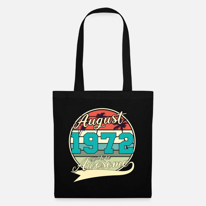 Im August 1972 Vintage Geschenk - Stoffbeutel - Schwarz