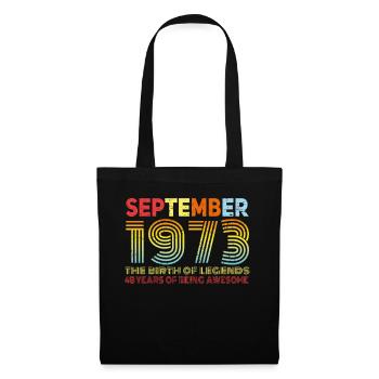 September 1973 Vintage gift idea - Tote Bag - black - Front
