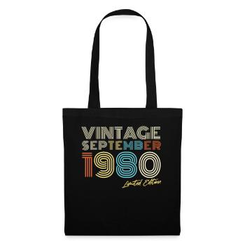 Vintage Im September 1980 Geschenkidee - Stoffbeutel - Schwarz - Vorne