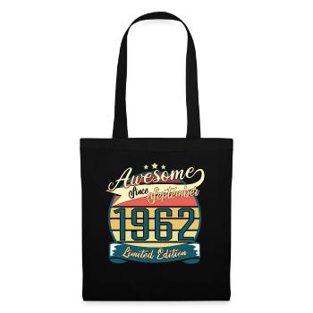 Born in September 1962 Vintage - Tote Bag - black - Front